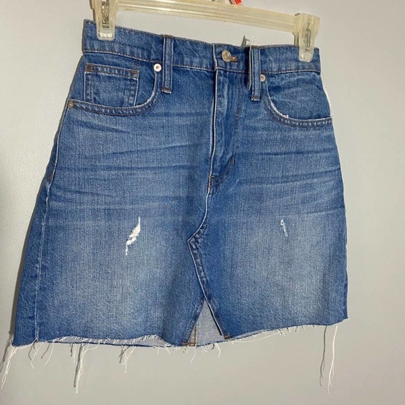 madewell Raw Hem Denim Skirt Size 23 NWT - Picture 1 of 8
